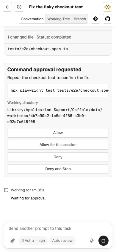 An approval request waiting on a phone